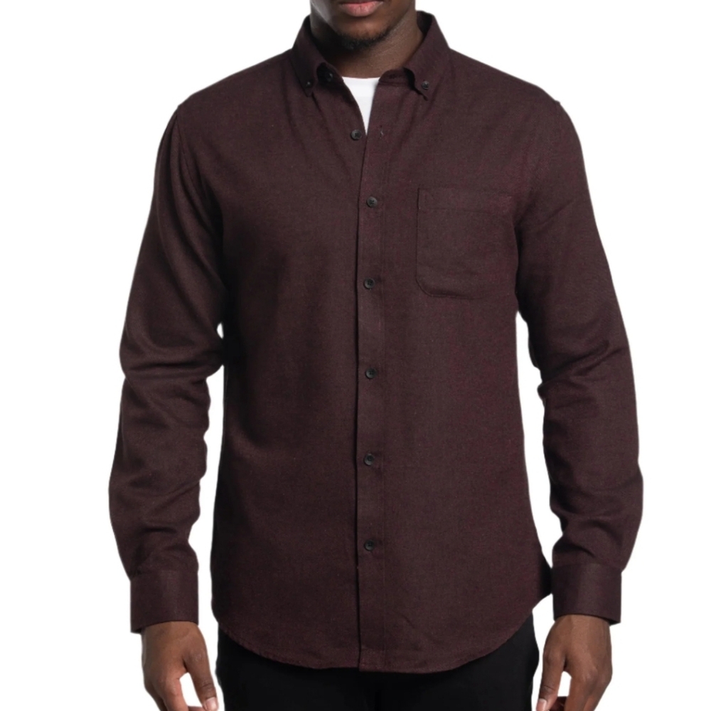 Rue Saint-Patrick Bratislava Brushed Diagonal Twill Shirt in Eggplant